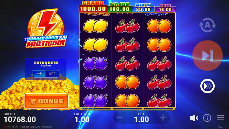 Thunder Coins XXL Multicoin spin 861 - credit 10,768.00