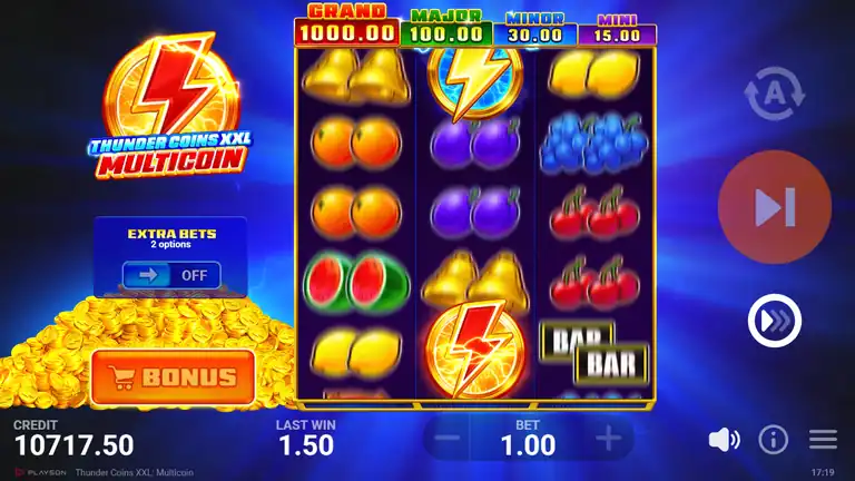 Thunder Coins XXL Multicoin spin 1281 - credit 10,717.50